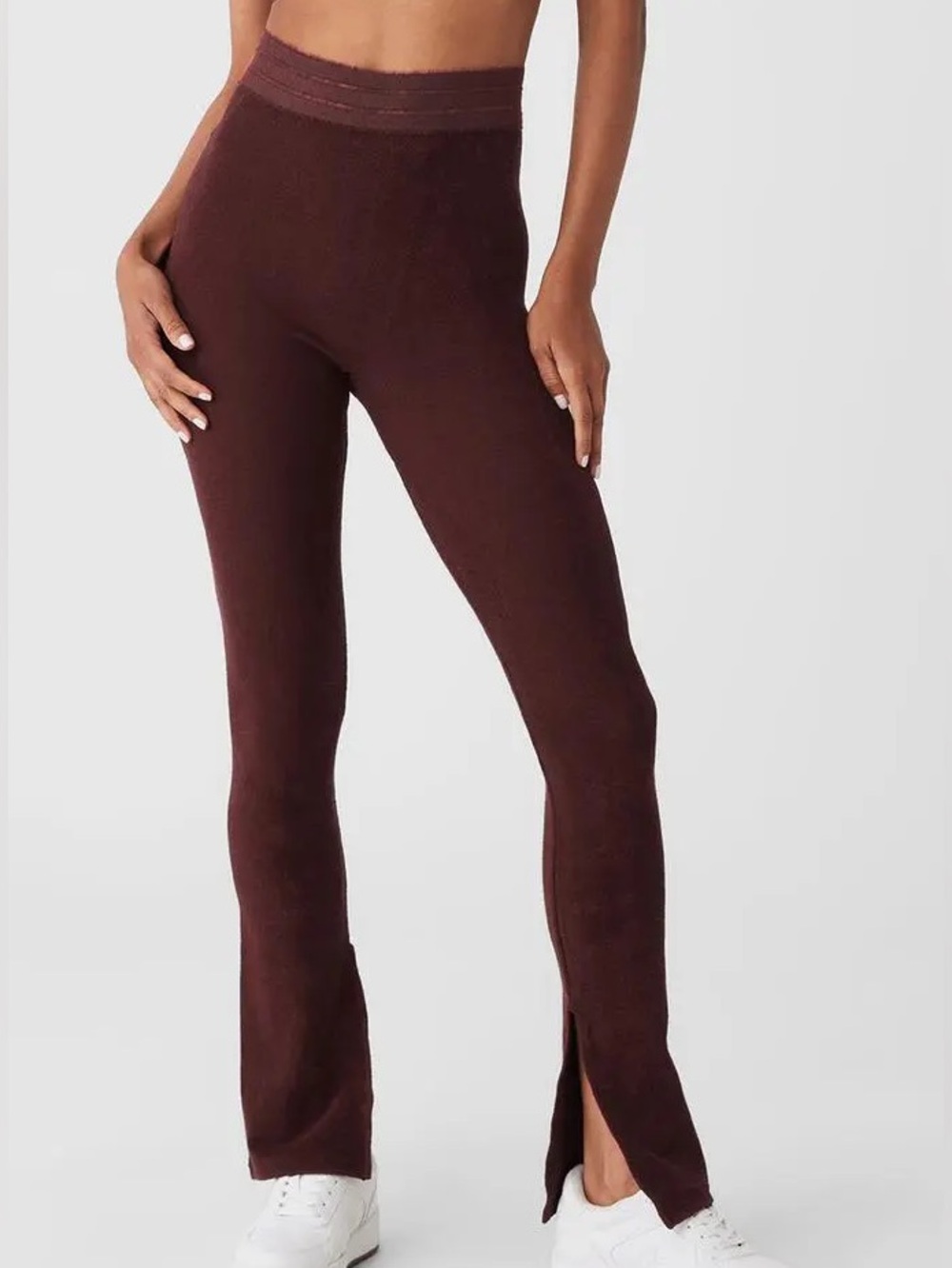 Alo Yoga Seamless Luxe Terry High-Waist Cuddle Legging Sz S Cherry Cola GUC